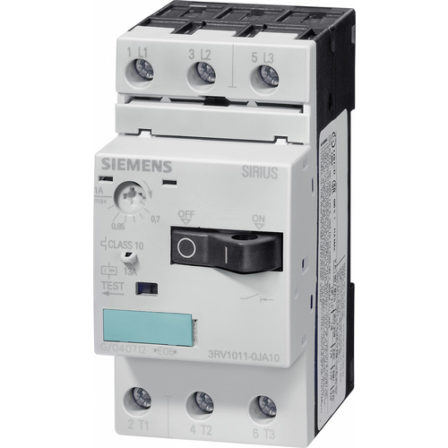 Siemens 3RV1011-0GA10 Leistungsschalter 1 St. 3 Schließer Einstellbereich (Strom): 0.45 - 0.63A Schaltspannung (max.): 690 V/AC
