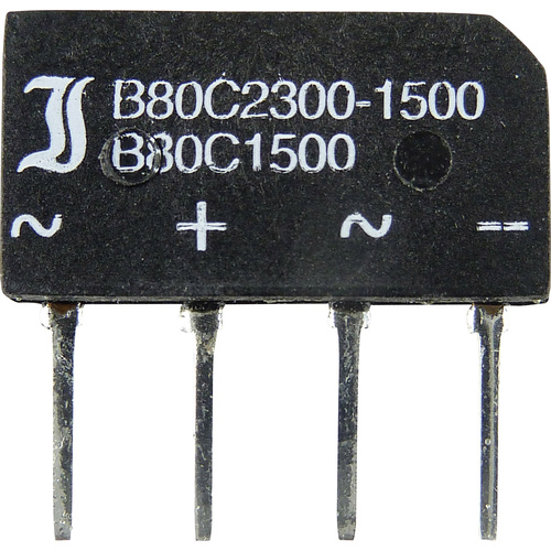 TRU Components TC-B40C1500B Brückengleichrichter SIL-4 80 V 2.3 A Einphasig