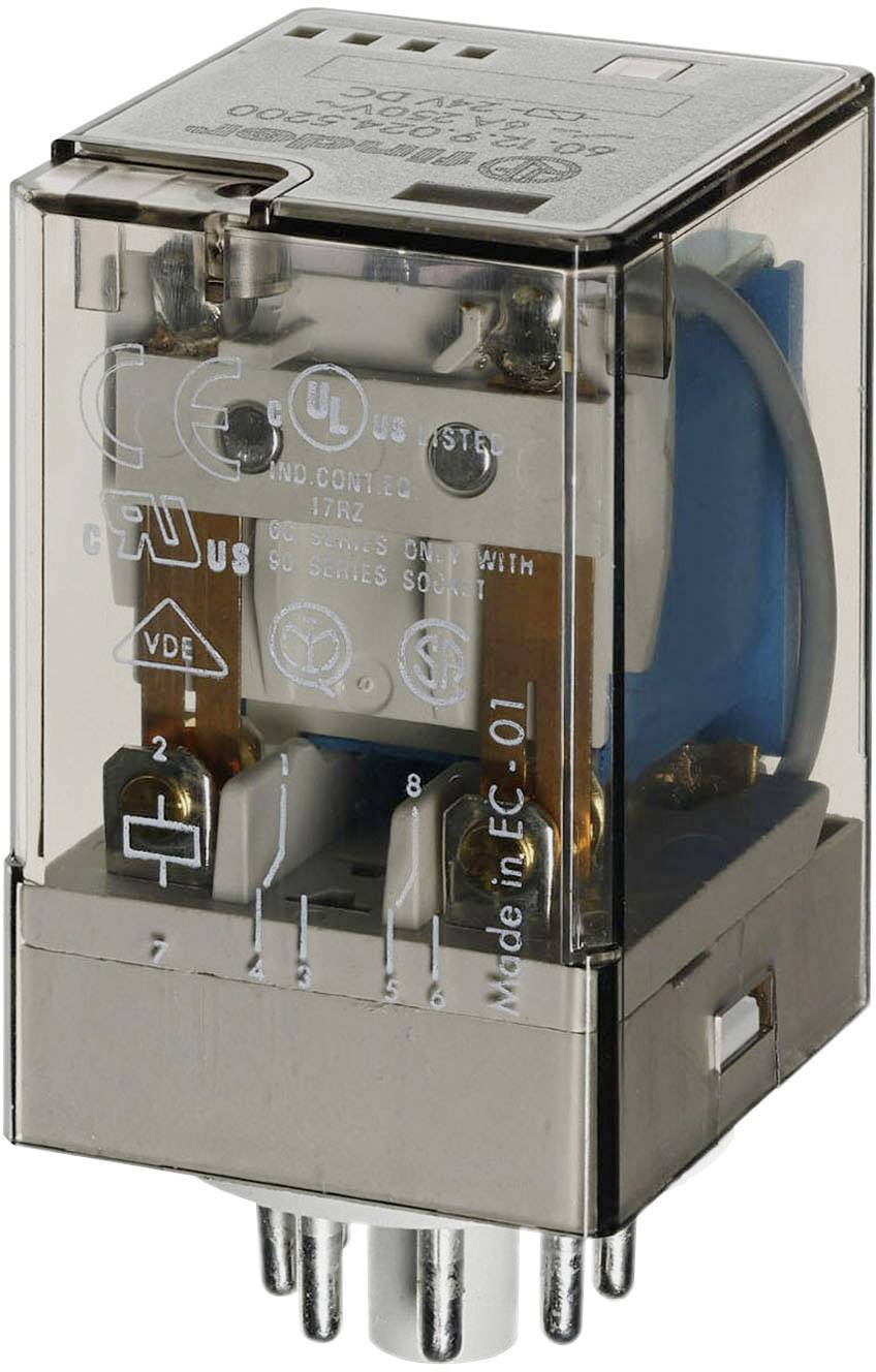 Finder 60.12.9.024.0040 Steckrelais 24 V/DC 10A 2 Wechsler 1St.
