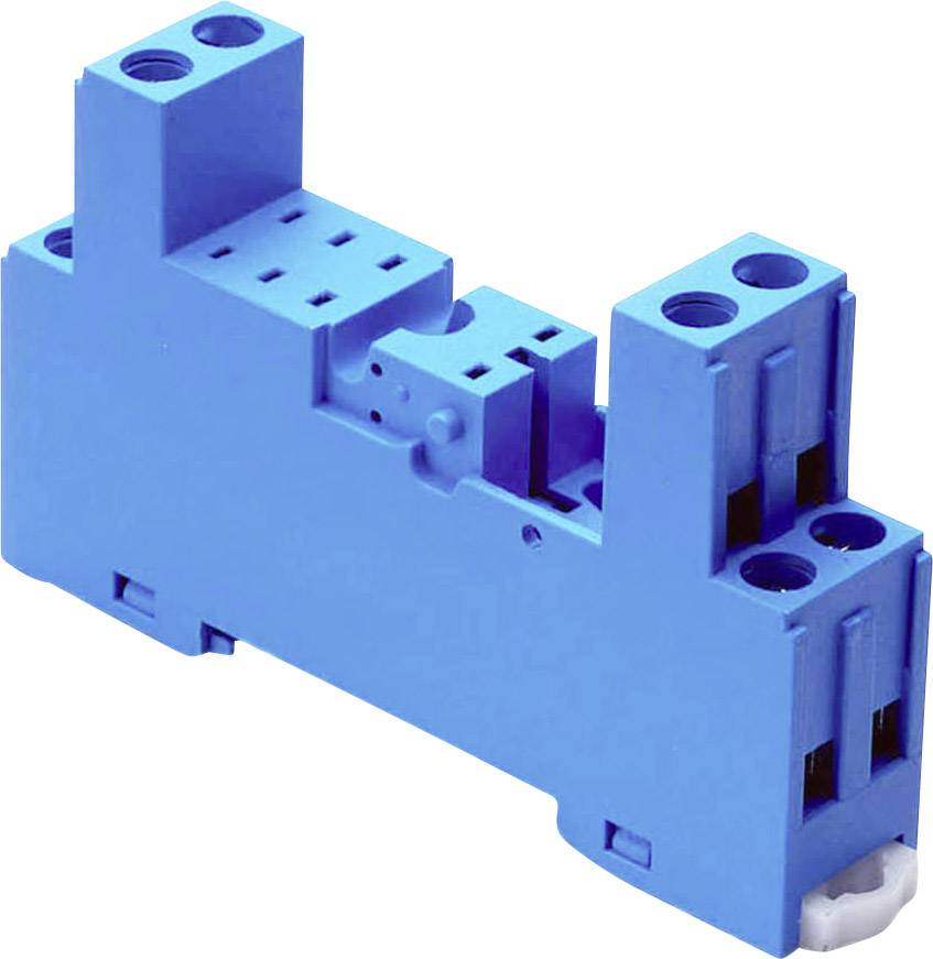 Ein blauer elektrischer Baustein mit mehreren Steckverbindungen, möglicherweise ein Teil eines größeren elektronischen oder elektrischen Systems.