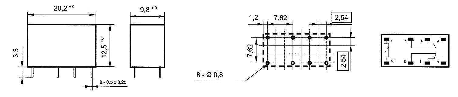 TRU Components Relaisplatine unbestückt 1 St 12 V REL-PCB3 0 2 Wechsler 5 V/DC