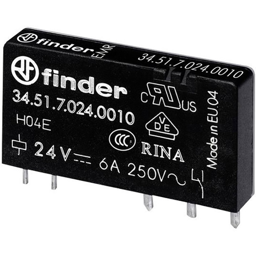 Finder 34.51.7.012.0010 Relais pour circuits imprimés 12 V/DC 6 A 1 inverseur (RT) 1 pc(s)