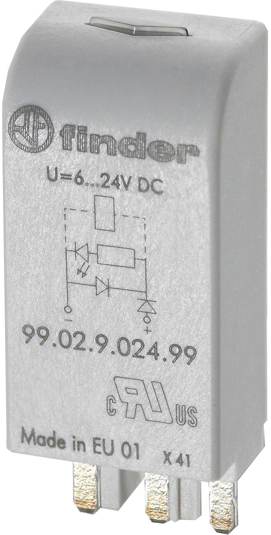 Finder Steckmodul mit LED, mit Varistor 99.02.0.230.98 Leuchtfarben: Grün Passend für Modell (Relais): 90.02, 90.03, Finder 92