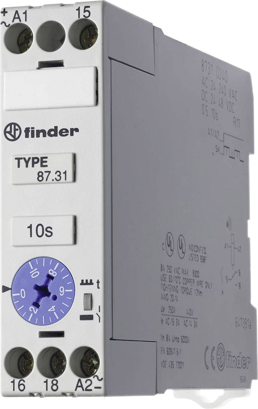 Finder 87.31.0.240 Zeitrelais Monofunktional 1 St. Zeitbereich: 10s (max) 1 Wechsler