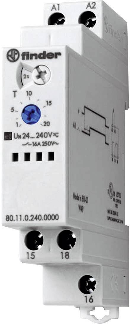 Finder 80.11.0.240.0000 80.11.0.240.0000 Zeitrelais Monofunktional 1 St. Zeitbereich: 0.1 s - 20 h 1 Wechsler