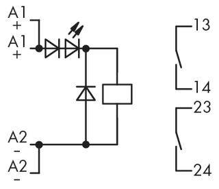 WAGO 286-328 Steckrelais 24 V/DC 6A 2 Schließer 1St.