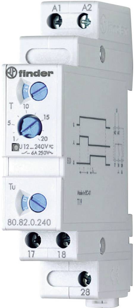 Finder 80.82.0.240.0000 80.82.0.240.0000 Zeitrelais Monofunktional 1 St. Zeitbereich: 0.1s - 20 min 2 Schließer