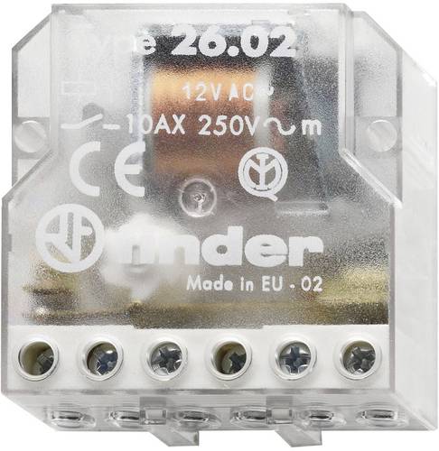 Finder Stromstoß-Schalter Unterputz 26.02.8.012.0000 2 Schließer 12 V/AC 10 A 2500 VA 1 St.