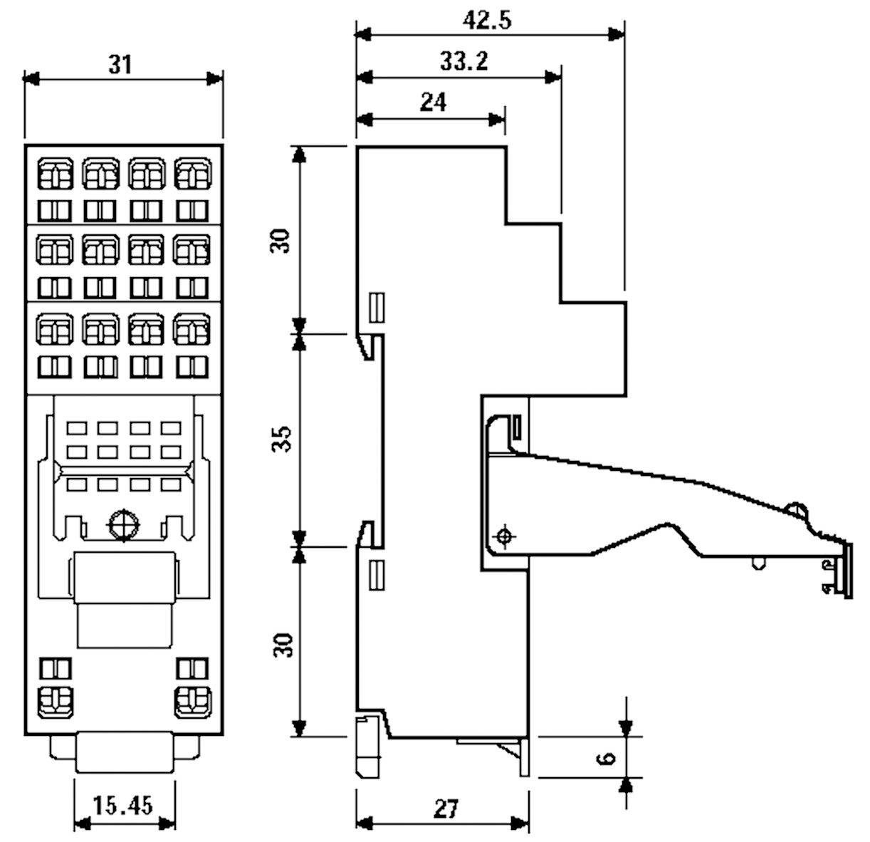 Finder 94.54 Relaissockel Passend für Serie (Relais): Finder Serie 55, Finder Serie 99 Finder 55.32, Finder 55.34, Finder 99.80 1 St.