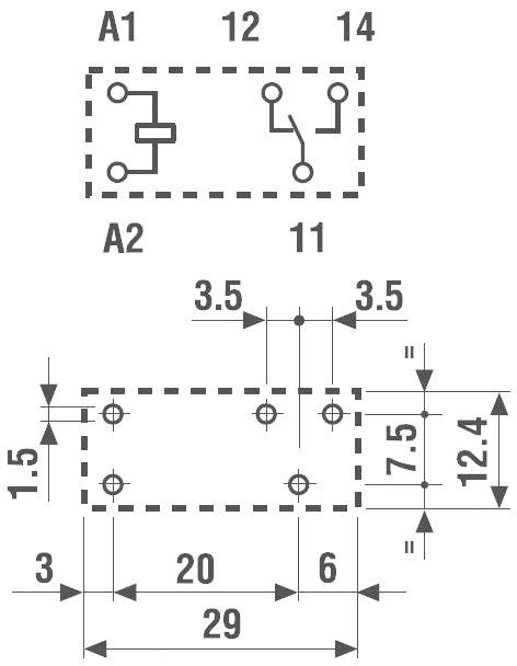 Finder 40.31.7.012.1020 Printrelais 12 V/DC 12A 1 Wechsler