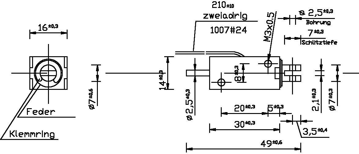 Tremba HMF-1614d.002-12VDC,100% Hubmagnet drückend 0.1 N 2.5 N 12 V/DC 2 W