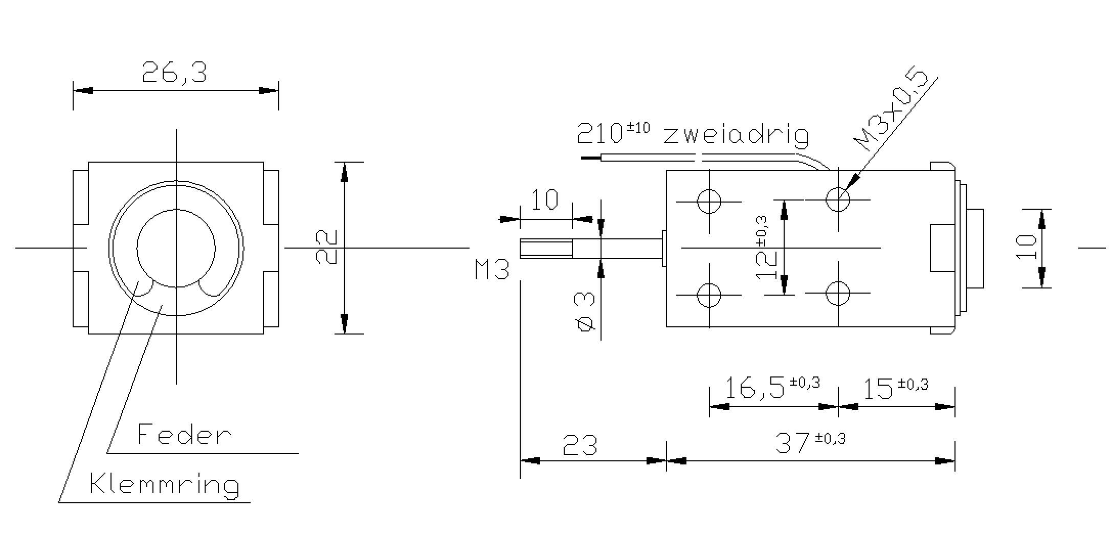 Tremba HMA-2622d.002-24VDC,100% Hubmagnet drückend 0.1 N 70 N 24 V/DC 4W