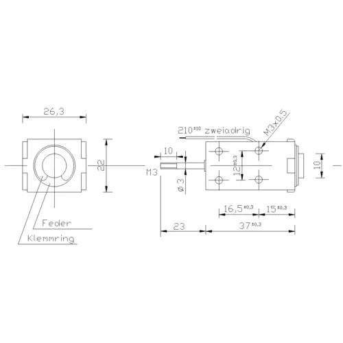 Tremba HMA-2622d.002-24VDC,100% Hubmagnet drückend 0.1 N 70 N 24 V/DC 4W Tremba HMA-2622d.002-24VDC,100% Hubmagnet drückend 0.1 N 70 N 24 V/DC 4W