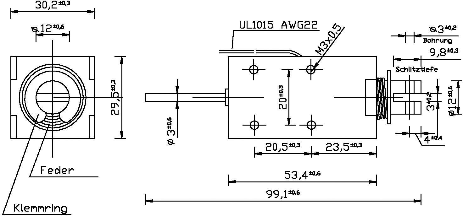 Tremba HMA-3027d.001-24VDC,100% Hubmagnet drückend 0.2 N 40 N 24 V/DC 10W
