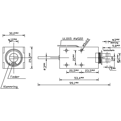 Tremba HMA-3027d.001-24VDC,100% Hubmagnet drückend 0.2 N 40 N 24 V/DC 10W Tremba HMA-3027d.001-24VDC,100% Hubmagnet drückend 0.2 N 40 N 24 V/DC 10W