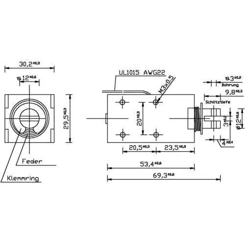 Tremba HMA-3027z.001-12VDC,100% Hubmagnet ziehend 0.2 N 36 N 12 V/DC 10W Tremba HMA-3027z.001-12VDC,100% Hubmagnet ziehend 0.2 N 36 N 12 V/DC 10W