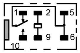 Schaltplan mit nummerierten Quadraten und Linien zeigt elektrische Verbindungen verschiedener Komponenten in einem System.