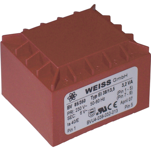 Weiss Elektrotechnik 85/350 Printtransformator 1 x 230V 1 x 6 V/AC 3.20 VA 533mA