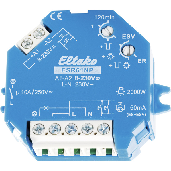 Eltako Stromstoß-Schalter Auf-/Unterputz ESR61NP 1 Schließer 230 V/DC, 230 V/AC 10A 2000W 1St.