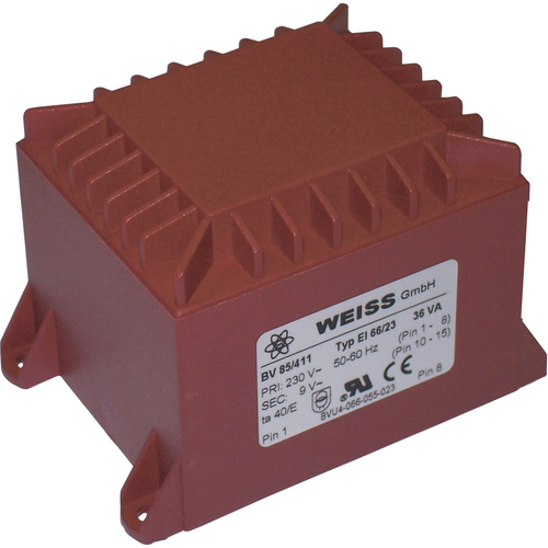Weiss Elektrotechnik 85/412 Printtransformator 1 x 230V 1 x 12 V/AC 36 VA 3A