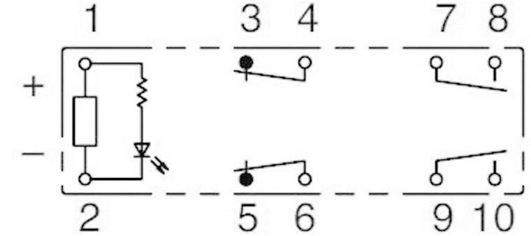 Idec RF1V-2A2BL-D24 Printrelais 24 V/DC 6A 2 Schließer, 2 Öffner 1St.