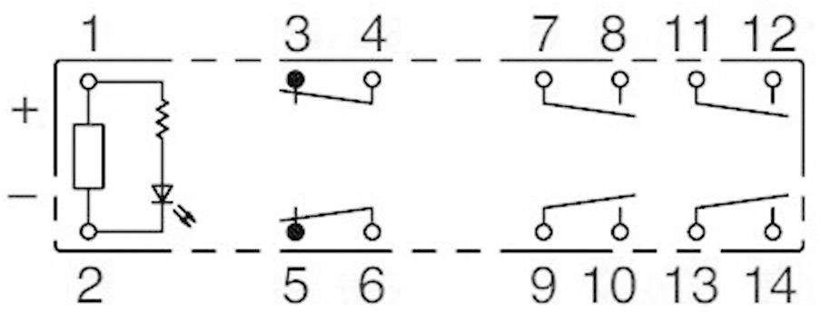 Idec RF1V-4A2BL-D24 Printrelais 24 V/DC 6A 4 Schließer, 2 Öffner 1St.