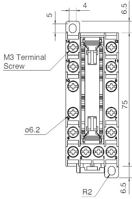 Idec SF1V-6-07L Relaissockel Passend für Serie (Relais): Idec Serie RF1V (L x B x H) 75 x 29.8 x 58.9mm 1St.