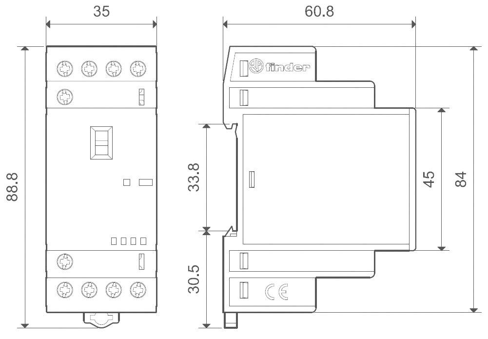 Finder 22.34.0.012.4340 Schütz 4 Schließer 12 V/DC, 12 V/AC 25A 1St.