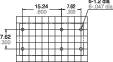 Technische Zeichnung zeigt ein rechteckiges Gitter mit spezifischen Abmessungen: 15,24 mm x 7,62 mm. Punkpositionen sind markiert.