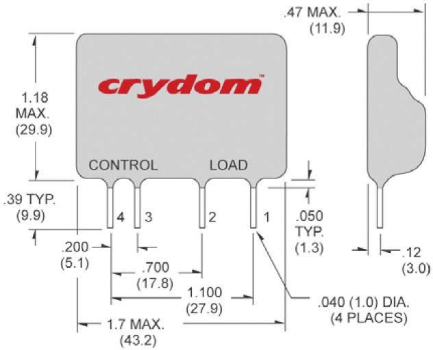 Crydom Halbleiterrelais D2W202F 2A Schaltspannung (max.): 280 V/AC Nullspannungsschaltend 1St.