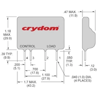 Crydom Halbleiterrelais D2W202F 2A Schaltspannung (max.): 280 V/AC Nullspannungsschaltend 1St. Crydom Halbleiterrelais D2W202F 2A Schaltspannung (max.): 280 V/AC Nullspannungsschaltend 1St.