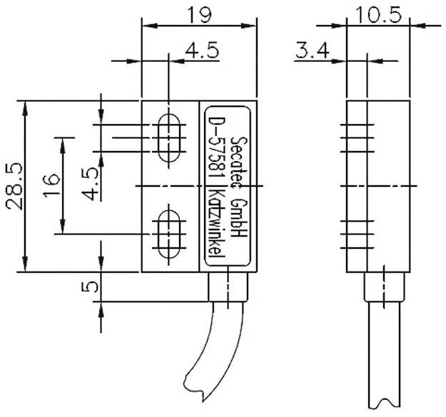 Secatec MKF19XUAK Reed-Kontakt 1 Wechsler 30 V/DC, 30 V/AC 0.2A 3 VA