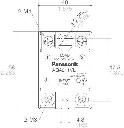 Panasonic Halbleiterrelais AQA611VL 40A Schaltspannung (max.): 250 V/AC Nullspannungsschaltend 1St.