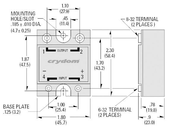 Crydom Halbleiterrelais HD48125 125A Schaltspannung (max.): 530 V/AC Nullspannungsschaltend 1St.