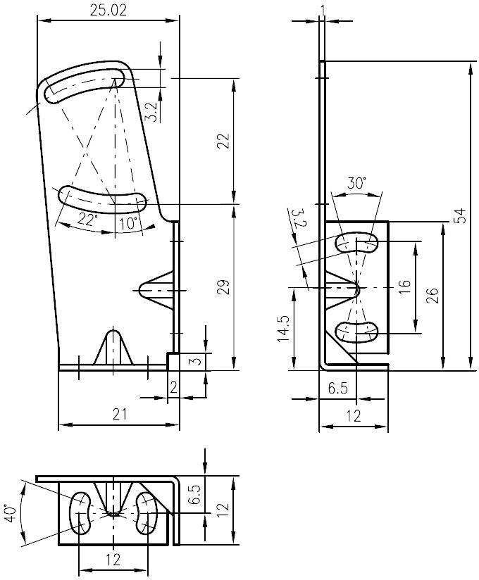Befestigungssystem Leuze Electronic Befestigungswinkel für Baureihe 3B