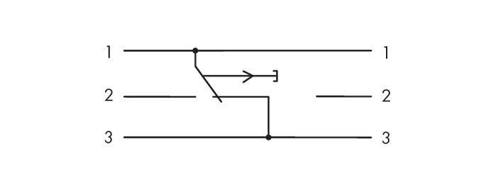 Ein Diagramm zeigt eine Weiche mit drei Gleisen, wobei ein Pfeil die Richtung der Weichenstellung von Gleis 1 zu Gleis 3 anzeigt.