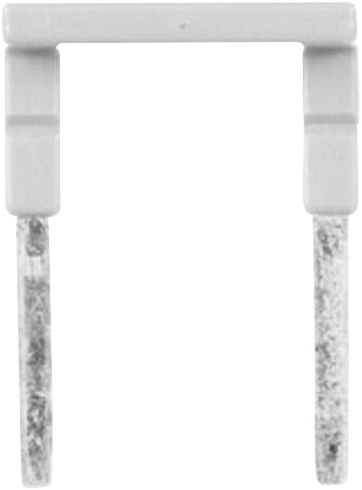 Ein silberner, U-förmiger Metallbauteil, das in Elektronikschaltungen als Brücke oder Verbindung genutzt wird.