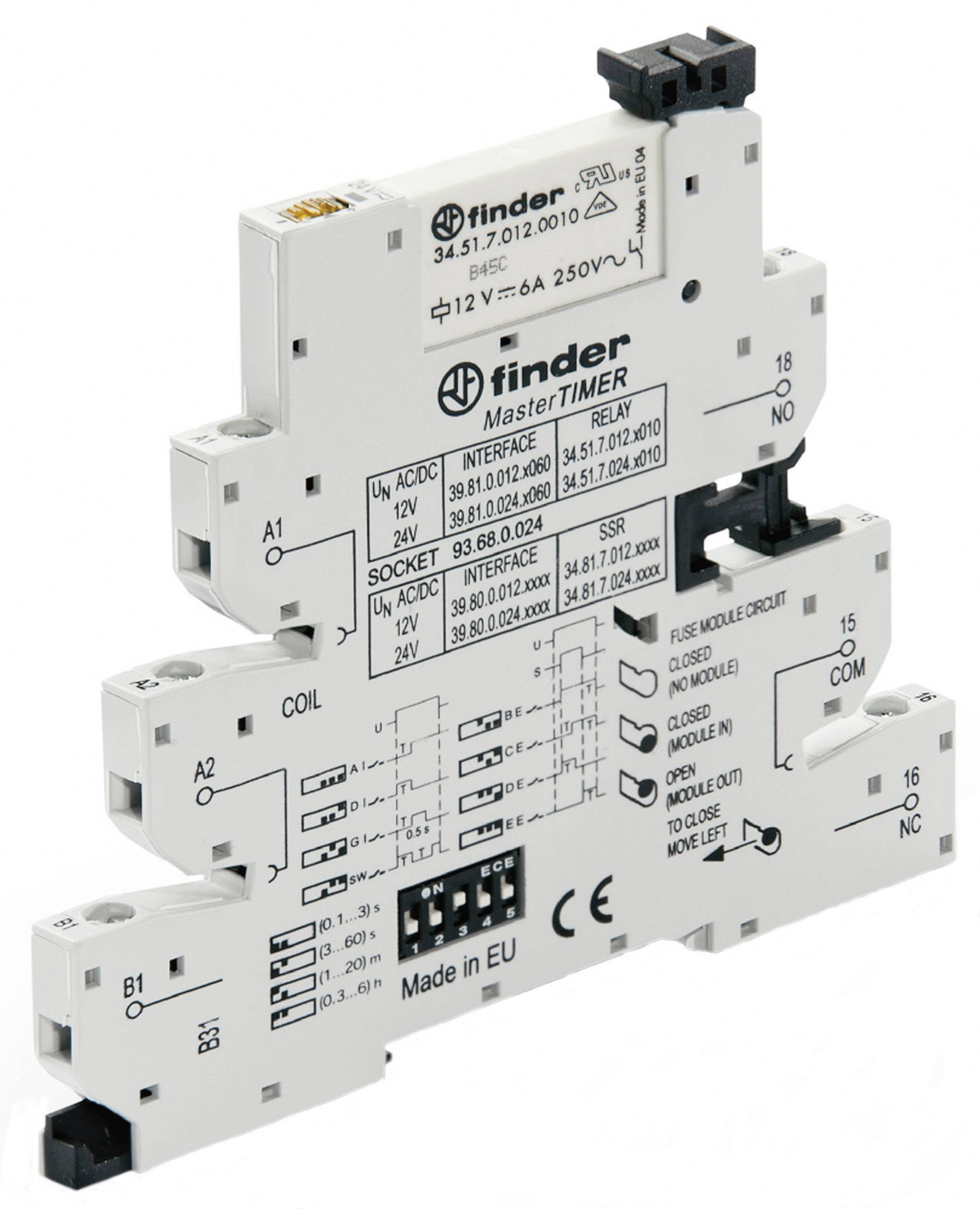 Finder 39.81.0.012.0060 Koppelrelais 12 V/DC, 12 V/AC 6 A 1 Wechsler 1 St.