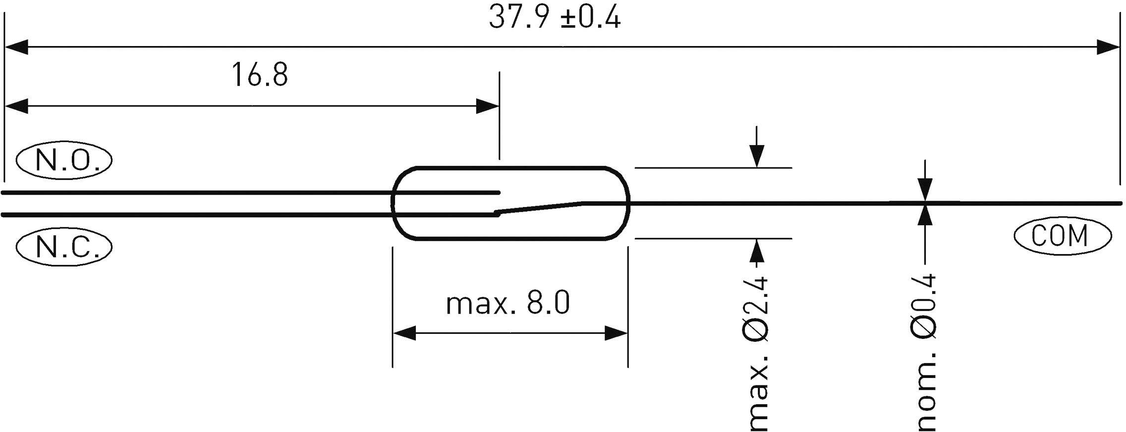 PIC HSR-502 Reed-Kontakt 1 Wechsler 30 V/DC, 30 V/AC 0.1A 3W