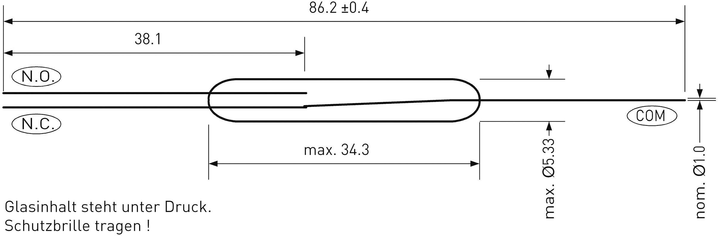 PIC HSR-834WT Reed-Kontakt 1 Wechsler 500 V/DC, 500 V/AC 3A 100W