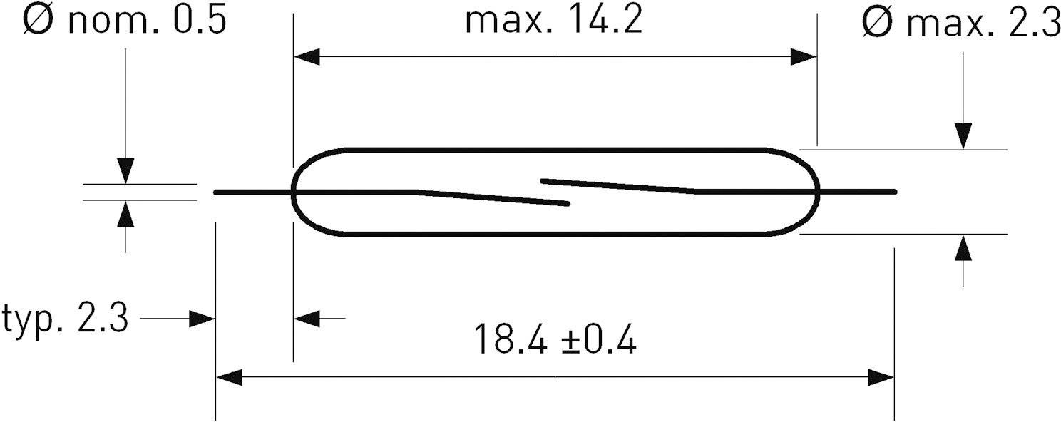 PIC PMC-1401S Reed-Kontakt 1 Schließer 200 V/DC, 140 V/AC 1A 10W Glaskolbenlänge:14.2mm