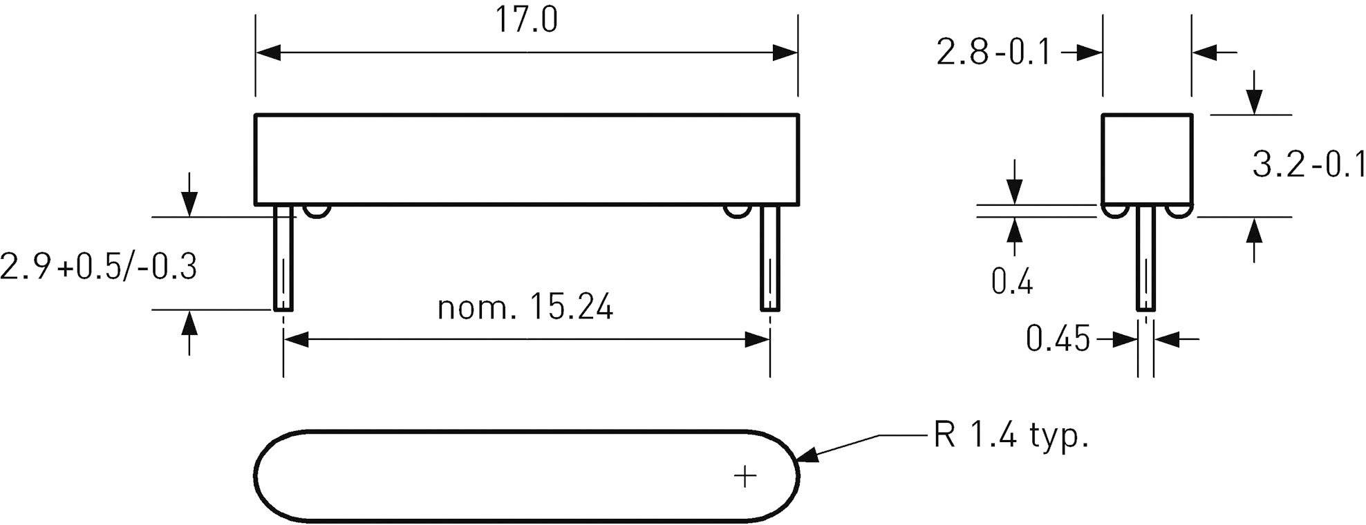 PIC MS-106-3 Reed-Kontakt 1 Schließer 180 V/DC, 130 V/AC 0.7A 10W