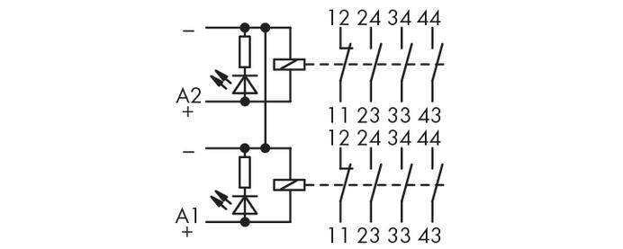 WAGO Relaisplatine 1 St. 288-435 1 Öffner, 3 Schließer 24 V/DC
