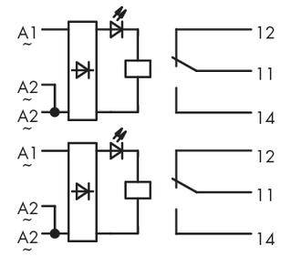 WAGO Relaisplatine bestückt 1 St. 288-758 1 Wechsler 24 V/DC, 24 V/AC