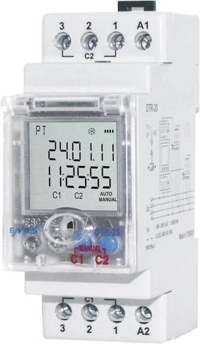 ENTES Zeitschaltuhr für Hutschiene Betriebsspannung: 230 V/AC DTR-20 2 Wechsler 16A 250 V/AC Astron