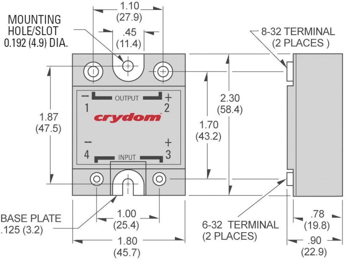 Crydom Halbleiterrelais LVD75D100 100A Schaltspannung (max.): 75 V/DC 1St.