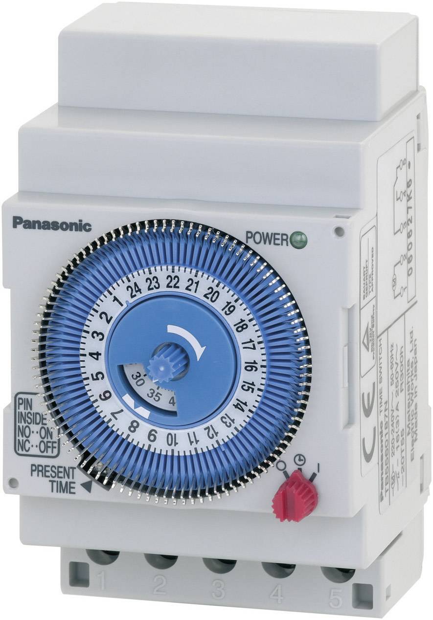 Panasonic Zeitschaltuhr für Hutschiene Betriebsspannung: 230 V/AC TB5590185NJ 1 Wechsler 16A 250 V/AC Tagesprogramm, Synchronmotor