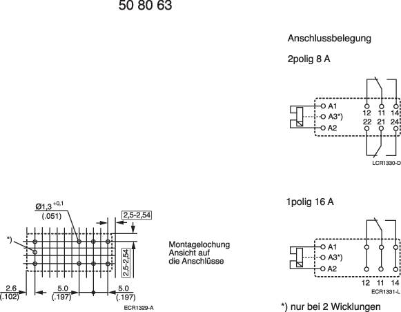 TE Connectivity RT424F24 Printrelais 24 V/DC 8A 2 Wechsler
