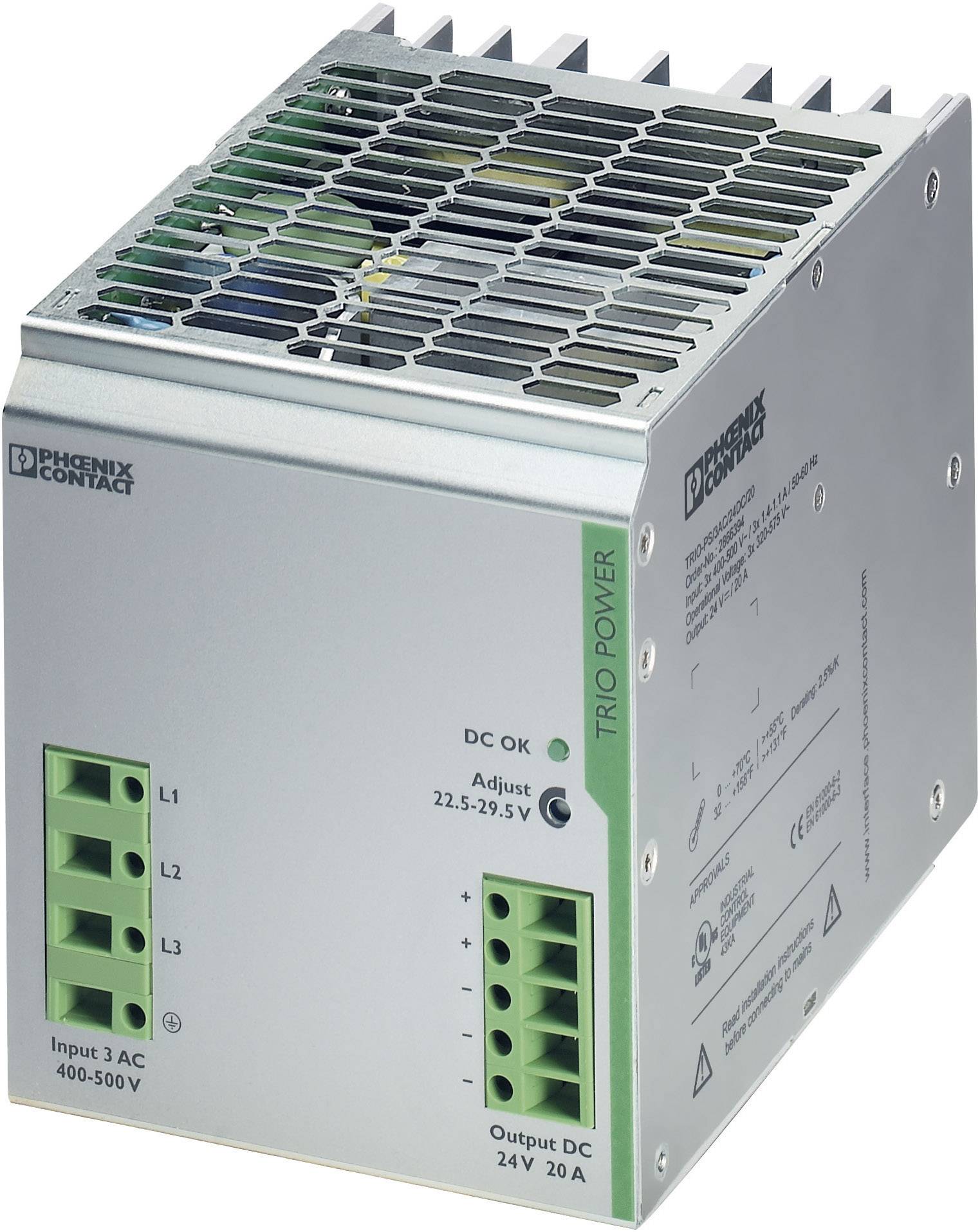 Phoenix Contact TRIO-PS/3AC/24DC/20 Hutschienen-Netzteil (DIN-Rail) 24 V/DC 20 A 480 W Anzahl Ausgä