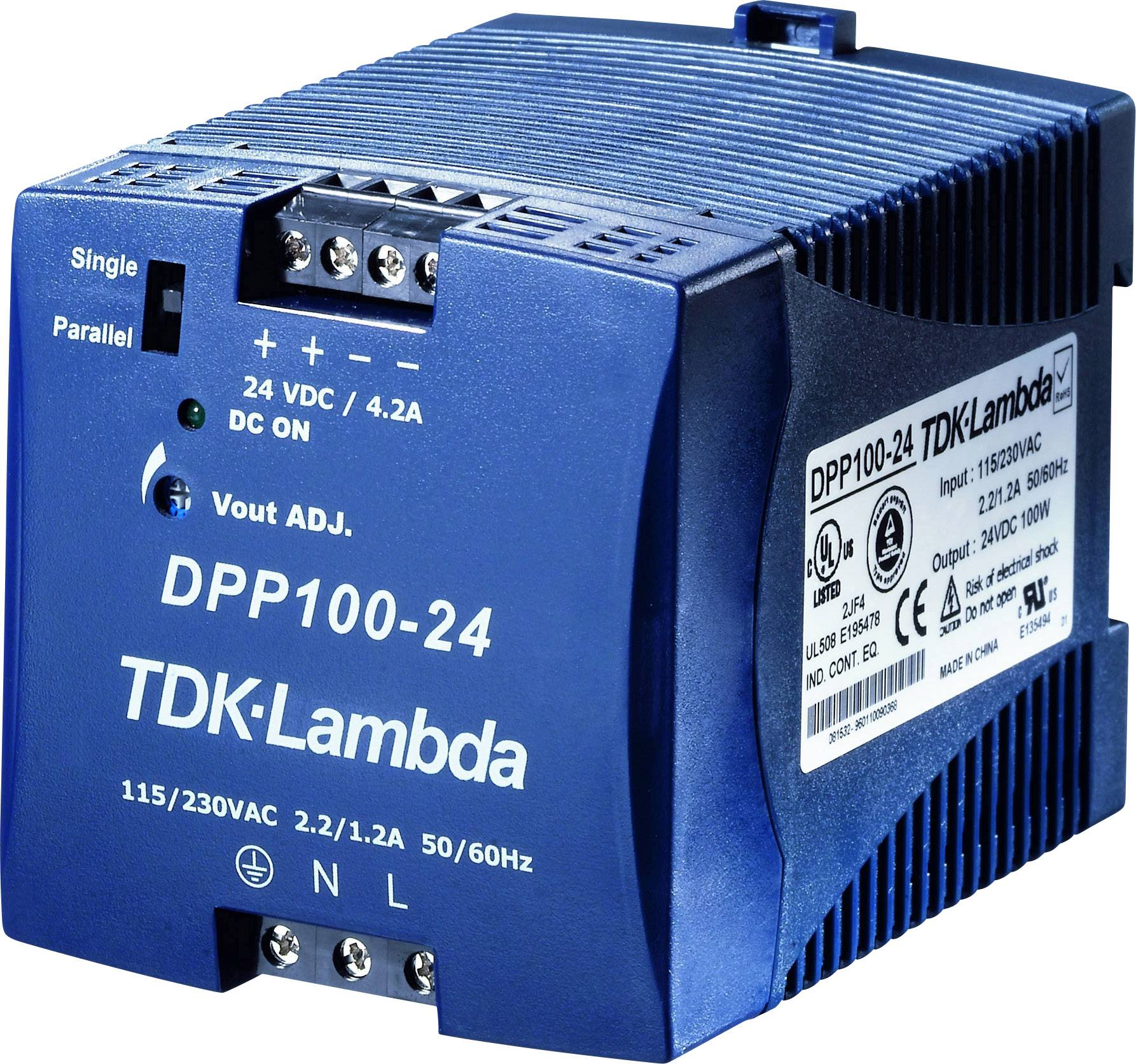 TDK-Lambda DPP100-24 Hutschienen-Netzteil (DIN-Rail) 24 V/DC 4.2 A 100 W Anzahl Ausgänge:1 x Inhalt